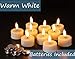 Eywamage Batteries Included Flameless Tealight Candles Set of 10, Flickering Timer Led Tea Votive Candle, Real Wax Ivory D 1.6