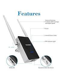 GALAWAY 300Mbps WiFi Range Extender WiFi Signal Booster with High Performance 360 Degree Full Coverage External Antenna WiFi Extender for 2.4GHz Frequency