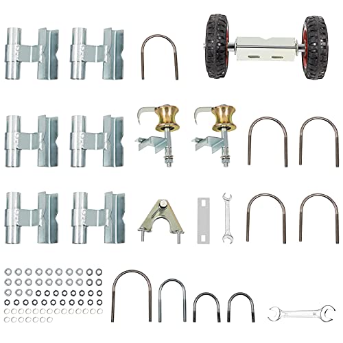 VEVOR Chain Link Rolling Gate Kit Galvanized Steel Rolling Fence 6 Universal Track Bracket Chain