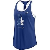 Nike Women's MLB Team Tank Top (US, Alpha, Large, Regular, Regular, Los Angeles Dodgers - Blue)