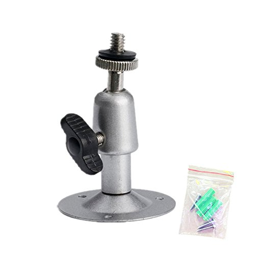 BeElion-2Pack-Metal-Wall-Mount-Bracket-Silver-for-CCTV-Oculus-Rift-Small-Mount-CameraSwivel-Ball-Head