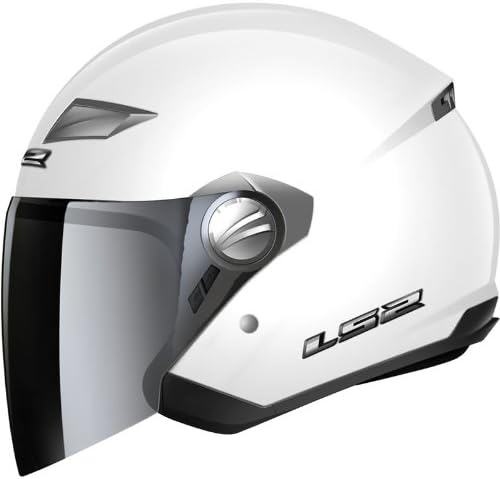 LS2 OF569.2 Track Open Face Motorcycle Helmet M White