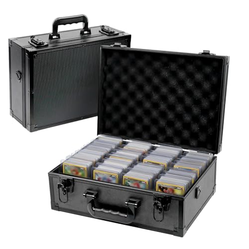 iDiskk Toploader Storage Box - Custodia per carte da 600+ con serratura, protezione resistente per carte sportive/di trading, organizzatore imbottito con chiavi，top loader storage box