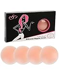 Women Pasties Reusable Adhesive Nipple Covers Set 2 Pair Invisible Round Silicone Cover Concealers
