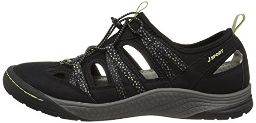 JSport by Jambu Women's Hibiscus Walking Shoe, Black/Sweet Pea, 6.5 M US