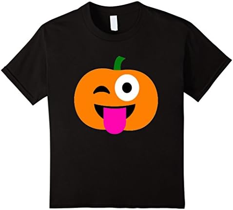 Kids Pumpkin Shirt Emoji Halloween Costume 8 Black