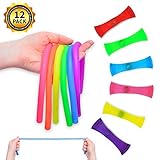 Buzzingbee Sensory Fidget Toy Bundle - Set of 12 Colorful Stretchy Toys for Adults, Teens, & Kids | Tools for Stress Relief, Anxiety, Focus | Work, School, Office Accessories | ADHD, ADD, OCD, Autism