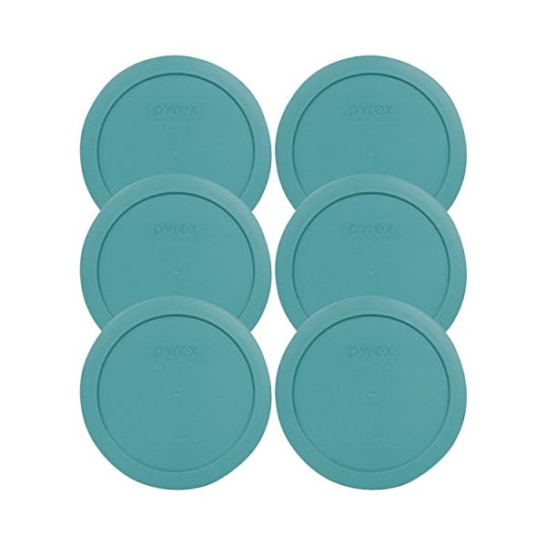 Pyrex Blue 4 Cup Round Plastic Cover - 6-Pack
