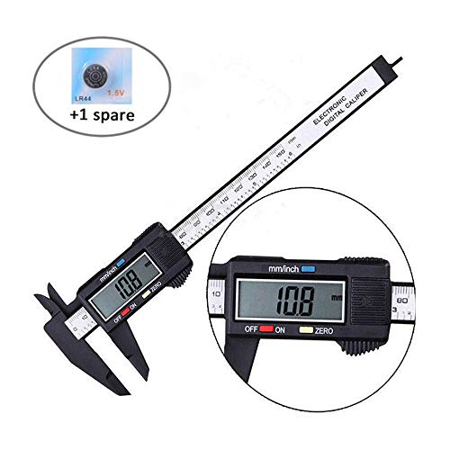 Digital Caliper, Jsdoin 0-6" Calipers Measuring Tool - Electronic Micrometer Caliper with Large LCD Screen, Auto-off Feature, Inch and Millimeter Conversion (Black) - Thumbnail 5