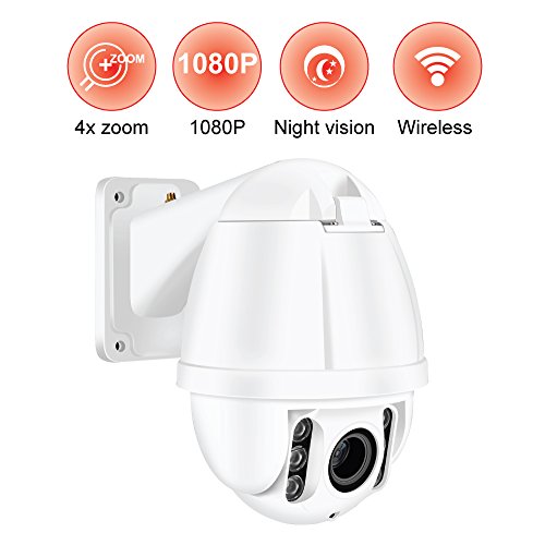 1080P Full HD Outdoor WiFi Security Camera, Outdoor PTZ IP Camera, 4X Optical Zoom, Auto Focus, IP66 Weatherproof, 196ft Night Vision, External Card Slot up to 128GB Micro SD Card, S2A, US, White - Thumbnail 2