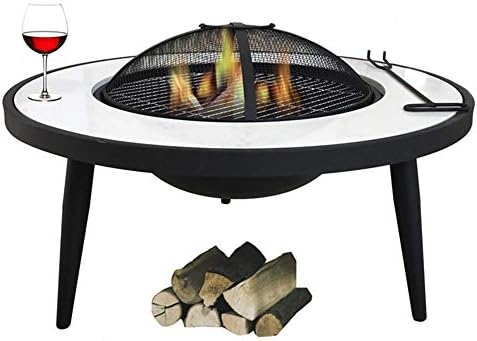 ファイヤーピット 屋外暖炉テーブル 大型ディープファイヤーボウル ディープファイヤーボウル ネットカバー クロームグリルワイヤーメッシュ ブラックチャコールトレイ アイアンフットスタンド付き Clorela Com Mx