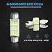 Partsam 44mm Festoon LED Light Bulbs LED Car Interior Lights Map Dome Reading Lights Bulbs 211-2 578 569 Festoon LED Bulb 6-SMD 12V -Ice Blue (Pack of 4)