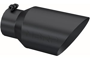 MBRP 4 Inch Inlet Black Exhaust Tip, 6 Inch Outlet 12 Inch Overall Length, Stainless Steel Powder Coated Finish Universal Tai