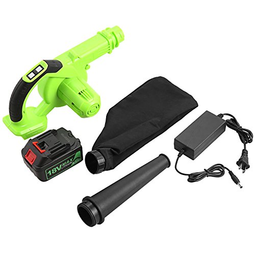 Utheing Cordless Blower 18V Max 4AH 110V Lithium-Ion Electric Leaf Cordless Blower Sweeper (Green)