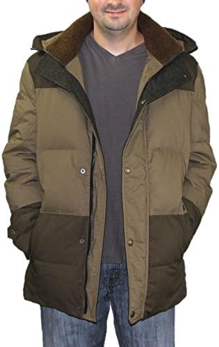Pandella Man's 80% Down 900 Fill Power Extra Thick Down Jacket Coat Parka (Green, Brown) (S, BROWN)