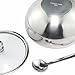 Newness Stainless Steel Sugar Bowl with Clear Lid(for Better Recognition) and Sugar Spoon for Home and Kitchen, Drum Shape, 15 Ounces(440 Milliliter)