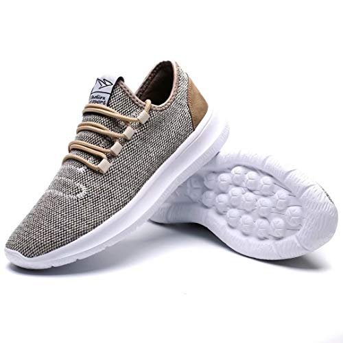 Srenket Mens Casual Athletic Sneakers Comfortable Running Shoes Light Tennis Zapatos Footwear for Men Walking Workout Beige44