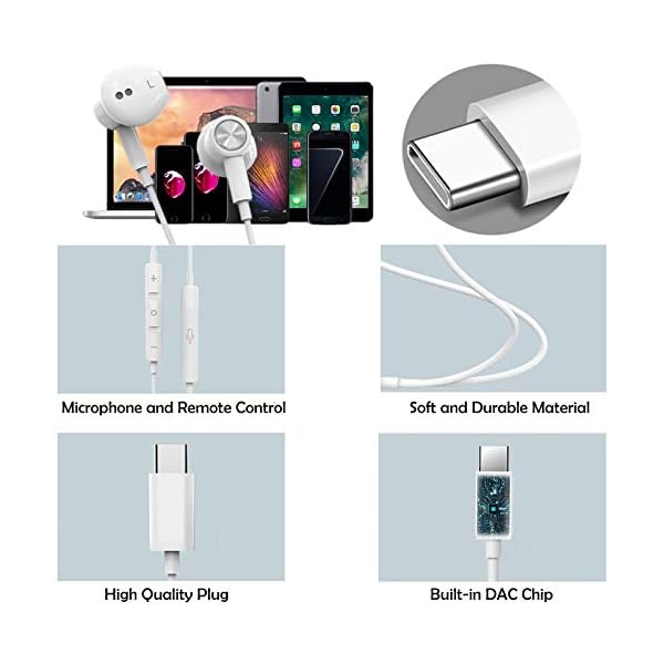 USB-C-Earphones-Magnetic-USB-Type-C-Earphone-in-Ear-Wired-Earbuds-Headphones-HiFi-Stereo-with-Mic-and-Volume-Control-for-Pixel-2345-Samsung-S20-S21-Note10-Huawei-P30-Pro-and-Pad-Pro USB C Headphones, In Ear Magnetic USB C Earphones with Mic Volume Control HiFi Stereo USB C Earbuds for G.oogle Pixel 3…