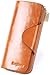 Borgasets Women's RFID Blocking Wallet Trifold Leather Clutch Zipper Ladies Purse Card Case Brown