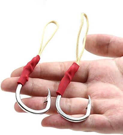BlueSardine 10PCS 7.6G 10CM Fishing Hooks with Line Fish Jig Hook Assist Saltwater Fishhook For Sea Fishing