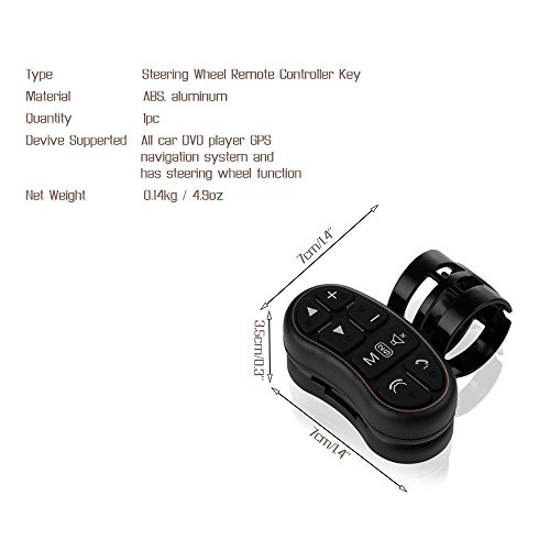 Universal Car DVD GPS Player Wireless Remote Controller, Steering Wheel Remote Control Button for Car Navigation DVD/2 din Radio Bluetooth Steering Control