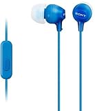 Sony MDR-EX15AP In-Ear Stereo Headphones with Mic (Blue)