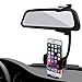 HAWEEL 2 in 1 Car Rear View Mirror Stand Mobile Phone Mount Holder for iPhone 6 / iPhone 5 & 5S & 5C / Smartphone, Clamp Size: 40mm-80mm(Black)