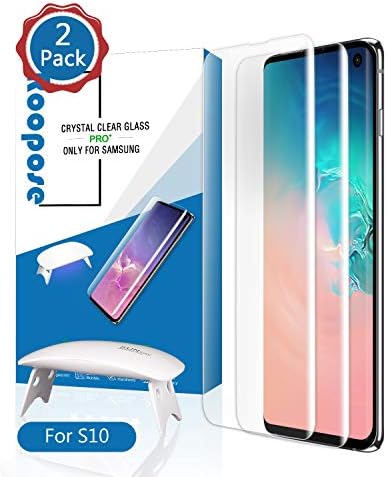Galaxy S10 Tempered Glass Screen Protector, Roopose Full 3D Curved Edge Tempered Glass [Solution for Ultrasonic Fingerprint] [Case-Friendly] with Easy Install Kit- 2 Pack