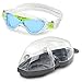 Aqua Sphere Vista Junior Swim Mask with Blue Lens (Clear/Lime). UV Protection Anti-Fog Swim Goggles for Kids