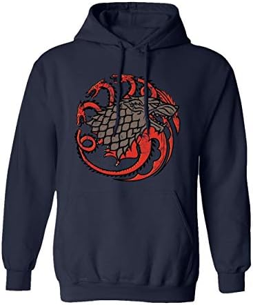TMB Apparel New Novelty Shirt House Stark Targaryen Sigil Mash-Up Shirt of Thrones Men's Hoodie Hooded Sweatshirt
