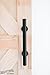 Barn Door Handle with Flush Pull - 12in Handle, 8 5/8in Flush Pull - Heavy Duty, Durable Powder Coated Black Finish, Includes Installation Bolts - Adds Antique, Rustic Look to Fences, Closets, Garage