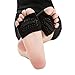 Tenworld Women Invisible Yoga Gym Non Slip Toe Socks Half Grip Heel Five Finger Socks (Black)