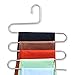 KINGSUPER Stainless Steel S-Type 5 Layers Pants Trousers Hanger Clothing Multi Layer Storage Space Saver (Trousers Hanger)