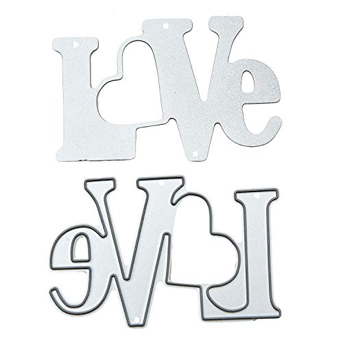 Monrocco 2PCS Dies Cut Cutting Die Love Nesting, Metal Embossing Stencils for DIY Scrapbooking Photo Album Decorative DIY Paper Cards Making Gift - Thumbnail 5
