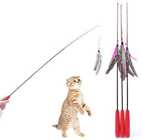Rainflower Funny Pet Cat Toys Fishing Pole Cat Kitten Playing Toys
