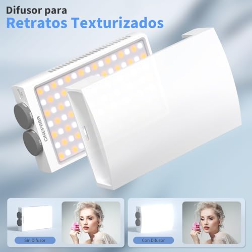 LED Video Light, ZHIYUN CINEPEER CM25 25W LED Camera Light with 2000mAh Battery, Dimmable 2700-6200K with Silicone Diffuser, TLCI 97+ CRI 96+ for Vlogging, TikTok, Photography Portrait
