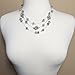 Multi Row Beaded Illusion Wire Lightweight Necklace and Dangle Earring Set (Grey Glass Twist)
