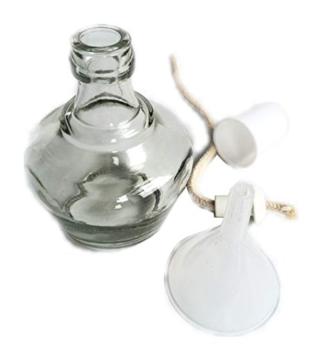 CuleedTec Classic 150ml/5oz Alcohol Burner Lamp Glass Lab Equipment Heating Bunsen Burners with 8.5inch Wick and Funnel for Laboratory, Classroom or Home Scientific Equipment