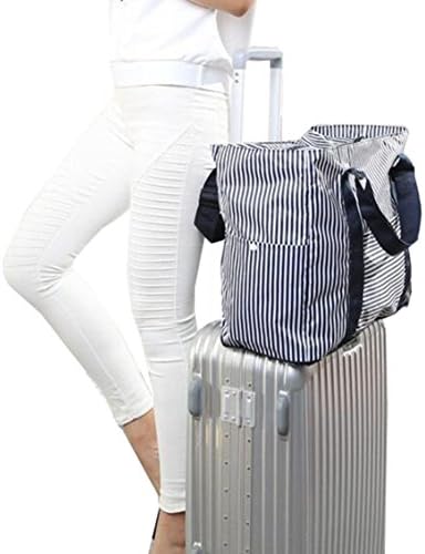 KM large-capacity striped package trolley case storage bag (deep blue)