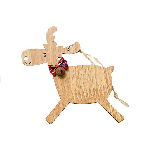 image for Iusun Christmas Tree Decorations Deer Wooden Hanging Xmas Tree Pendant