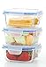 Kinetic 6 Piece Glassworks Elements Square Food Storage Set with Vented Lids, Clear