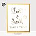 Love Is Sweet Take A Treat Gold Foil Wedding Sign Print 5x7