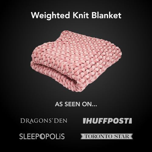 Hush Knit Weighted Blanket | 15 Lbs. – 48 x 72 Inches | Handmade | Premium Cotton Material | Chunky Knit Weave | Soft Washable Fabric | Engineered in Canada