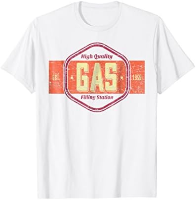 Mens Retro Gasoline Gas Station Vintage Gift T Shirt XL White
