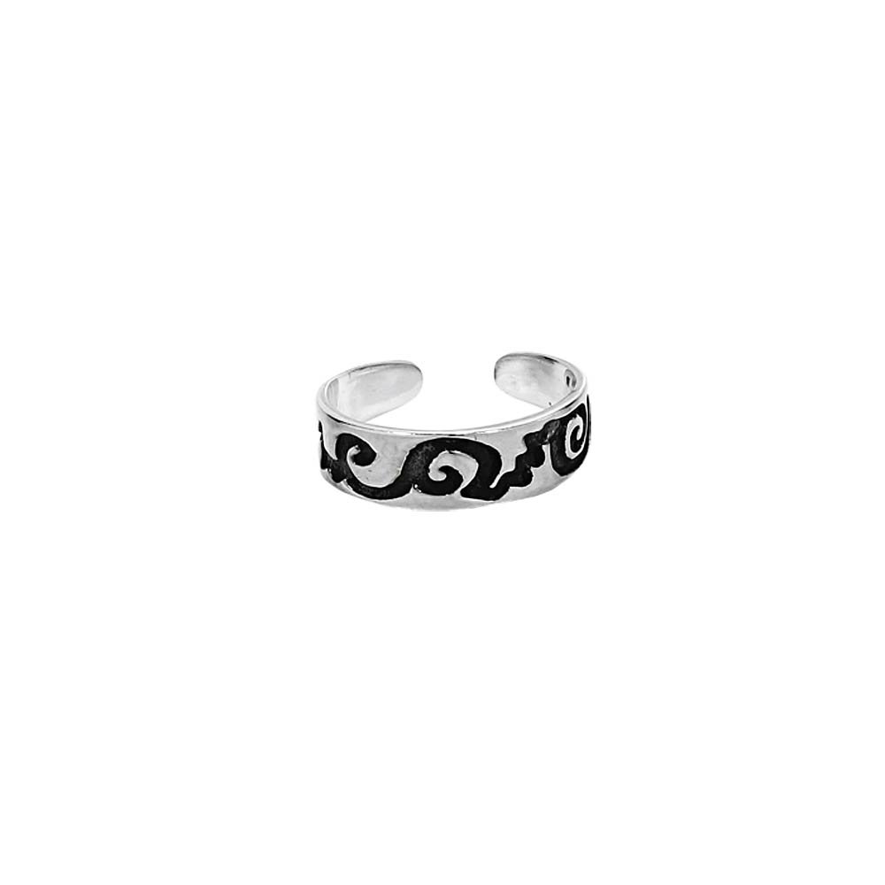 NKlaus 925 STERLING SILVER Celtic Gothic Toe Ring Tribal Spirals 7209