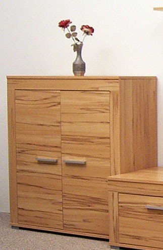Dreams4Home Wohnzimmerschrank 'Davos', Eiche-Trüffel/Weiß, Weiß/Schwarz,Eiche-Sägerau o. Kernbuche, Farbe:Kernbuche