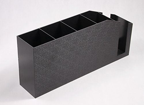 FixtureDisplays Cup and Lid Holder Dispenser Black Countertop Organizer with Section for Straws, 5 Compartments 19703-2D