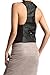 TheMogan Women's V-Neck Satin Back Button Up Tuxedo Vest Black 3XL