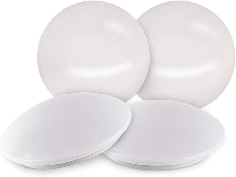 OSTWIN (4 Pack) 11 Inch Dimmable LED Ceiling Light, Flush Mount Round Light Fixture, 20 Watts (100W Replacement), 1840 Lm, 4000K (Bright White), Acrylic Shade, Energy Star, ETL Listed