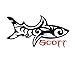 Shark Decal Personalized Name Monogram Gloss Sticker for Yeti coolers, laptops, cups or windows